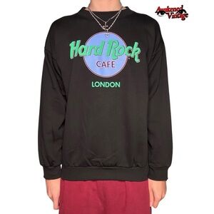 Vintage Hard Rock Cafe London black crewneck sweatshirt size medium